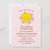 Cute Little Ray of Sunshine Baby First Birthday Kaart (Voorkant)