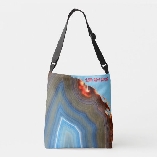 Cute Little Red Devil Hiding in Agate Crossb Crossbody Tas (Achterkant)