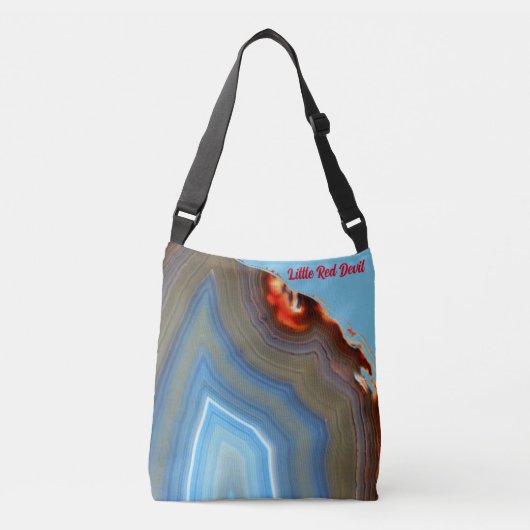 Cute Little Red Devil Hiding in Agate Crossb Crossbody Tas (Voorkant)