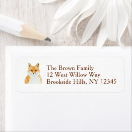Cute Little Red Fox - custom return address label. Etiket