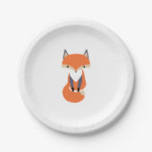 Cute Little Red Fox Illustration Papieren Bordje (Voorkant)