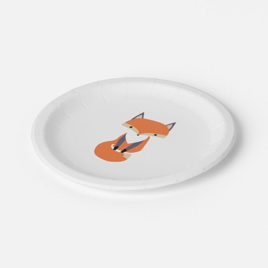 Cute Little Red Fox Illustration Papieren Bordje (Gekanteld)