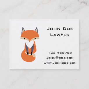Cute Little Red Fox Illustration Visitekaartje