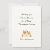Cute Little Red Fox - in snow Custom Christmas.  Feestdagenkaart (Achterkant)