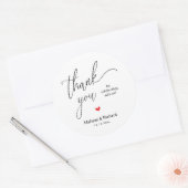 Cute Little Red Heart Sweet Wedding Thank You Gift Ronde Sticker (Envelop)