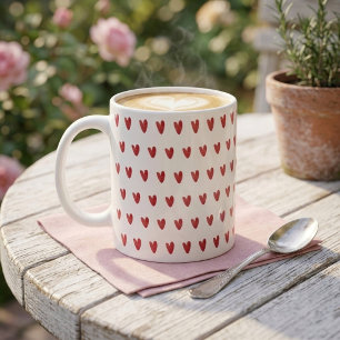 Cute Little Red Hearts All Over Print Koffiemok