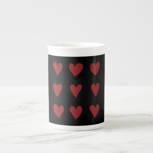 Cute Little Red Hearts Valentijnsdag Gift Porselein Kop (Voorkant)