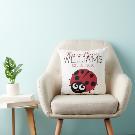 Cute Little RED LADYBUG Baby Birth keepomwille Kussen (Stoel)