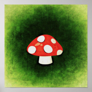 Cute Little Red Mushroom Poster