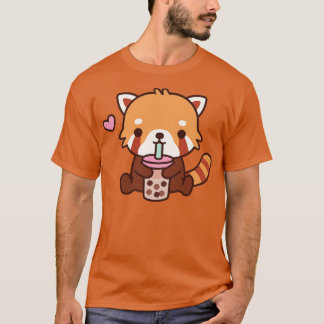 Cute Little Red Panda houdt van bellenthee T-shirt