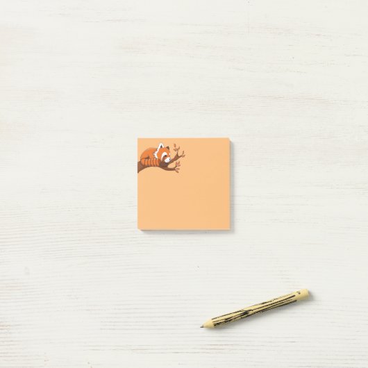 Cute Little Red Panda Post-it® Notes (Op bureau)