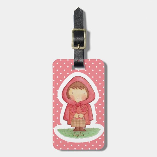 Cute Little Red Riding Hood Girls Bagagelabel (Voorkant verticaal)