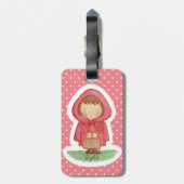 Cute Little Red Riding Hood Girls Bagagelabel (Achterkant verticaal)