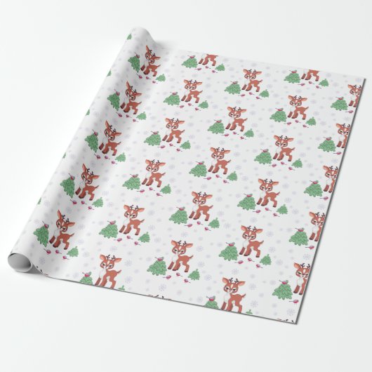 Cute Little Reindeer Cadeaupapier (Uitgerold)