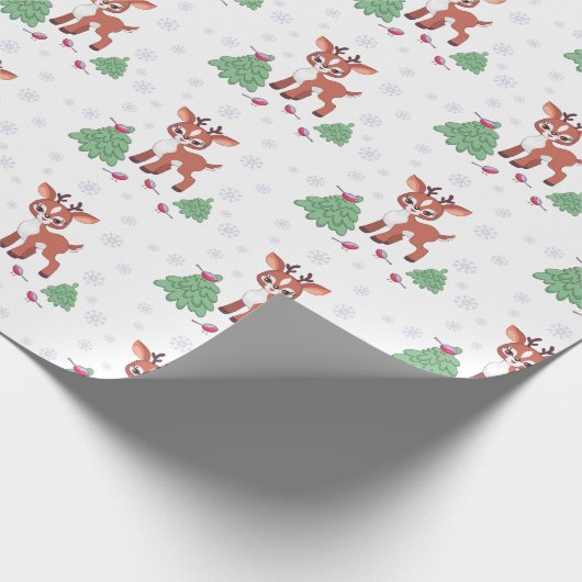 Cute Little Reindeer Cadeaupapier (Hoek)