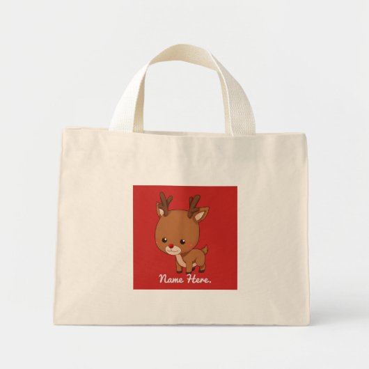 Cute Little Reindeer Mini Tote Bag (Voorkant)