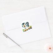 Cute Little Retro Bird Geboren in Birdie Golfers G Ronde Sticker (Envelop)