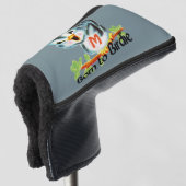 Cute Little Retro Bird Geboren in Birdie Monogramm Golfheadcover (3/4 voorkant)