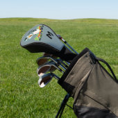 Cute Little Retro Bird Geboren in Birdie Monogramm Golfheadcover (Insitu)