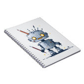 cute little robot IA and books 2 Notitieboek (Rechterzijde)