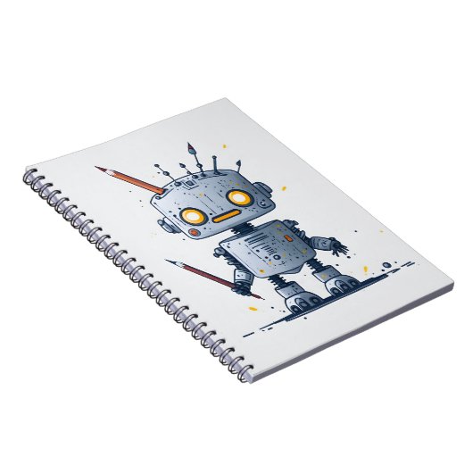 cute little robot IA and books 2 Notitieboek (Rechterzijde)