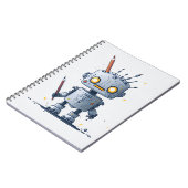 cute little robot IA and books 2 Notitieboek (Linkerzijde)