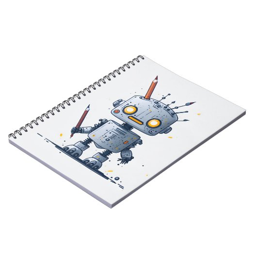 cute little robot IA and books 2 Notitieboek (Linkerzijde)