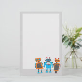 Cute Little Robots Briefpapier (Staand voorkant)