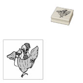 Cute Little Rooster Boerderij Animal Rubberstempel (Gestempeld)