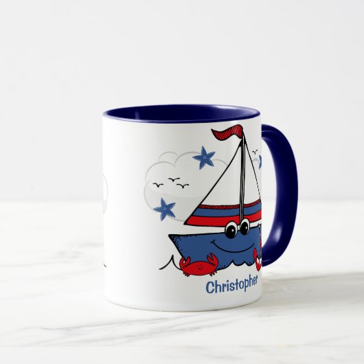 Cute Little Sailboat Mok (Voorkant rechts)