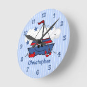 Cute Little Sailboat Ronde Klok (Hoek)