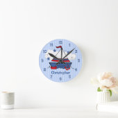 Cute Little Sailboat Ronde Klok (Huis)