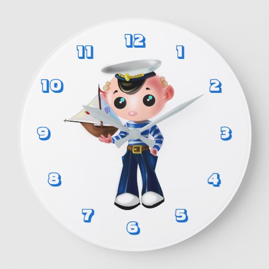 Cute Little Sailor Grote Klok (Voorkant)