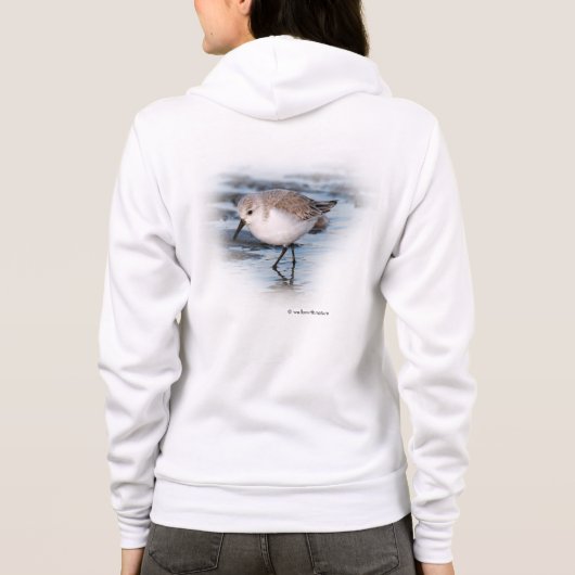 Cute Little Sanderling at the Beach Hoodie (Achterkant)