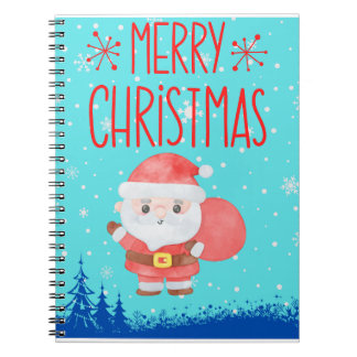 Cute Little Santa Blue Notitieboek