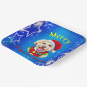 Cute Little Santa Pup Happy Kerstmis Papieren Bordje (Gebogen)