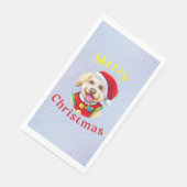 Cute Little Santa Pup Happy Kerstmis Servet (Hoek)