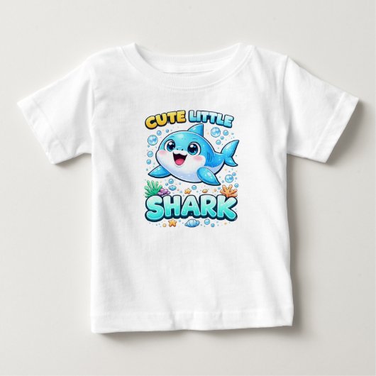 Cute Little Shark Shirt for Girls  (Voorkant)