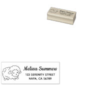 Cute Little Sheep Ewe Return Address Rubberstempel (Gestempeld)