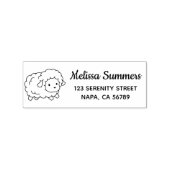 Cute Little Sheep Ewe Return Address Rubberstempel (Afrduk)