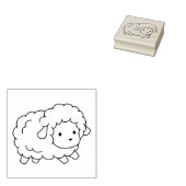 Cute Little Sheep Lamb Kleur Me Rubberstempel (Gestempeld)