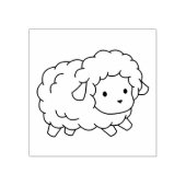 Cute Little Sheep Lamb Kleur Me Rubberstempel (Afrduk)