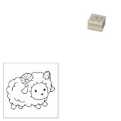 Cute Little Sheep Ram 2 Rubberstempel (Gestempeld)