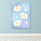 Cute Little Sheep Ram Canvas Afdruk (Insitu (Houten vloer))