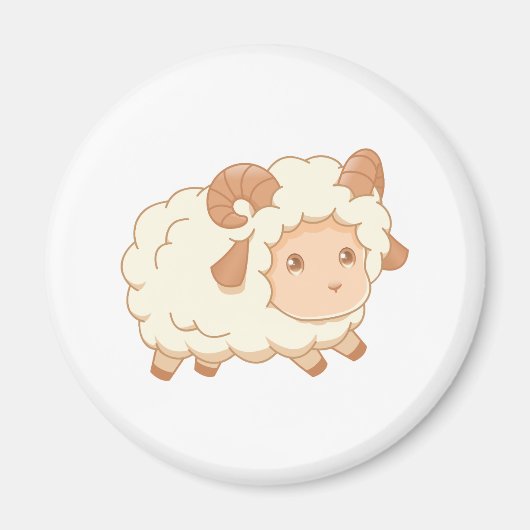 Cute Little Sheep Ram Magneet (Voorkant)