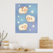Cute Little Sheep Ram Poster (Keuken)