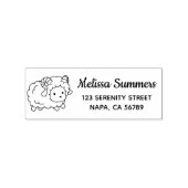 Cute Little Sheep Ram Return Address Rubberstempel (Afrduk)