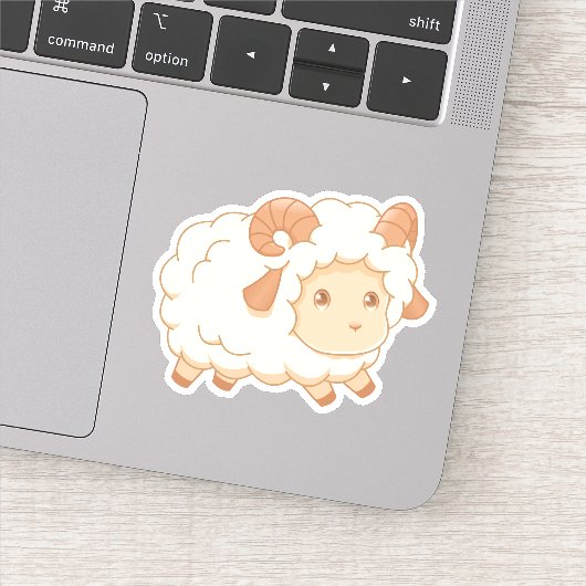 Cute Little Sheep Ram Sticker (Detail)