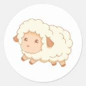 Cute Little Sheep Ronde Sticker (Voorkant)