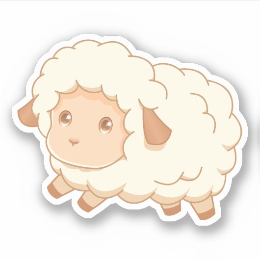 Cute Little Sheep Sticker (Voorkant)